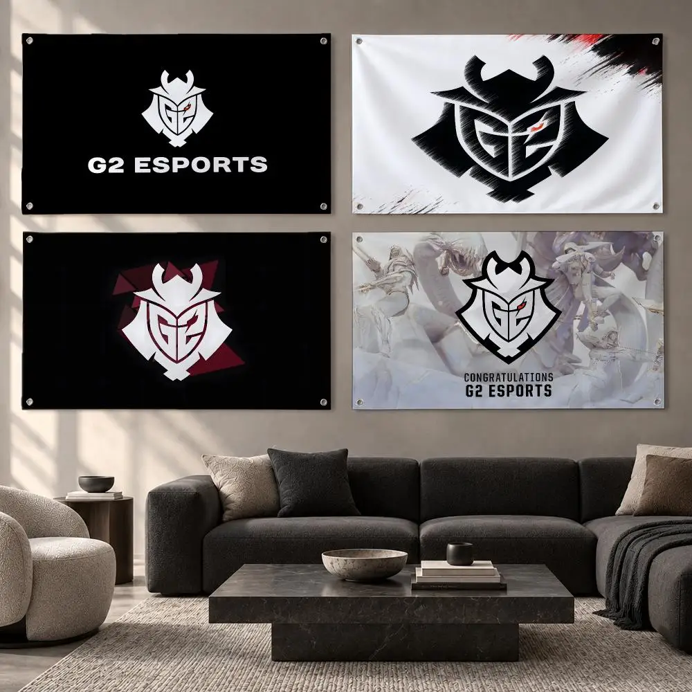 Team G2 esports major champion Flags Fabric Pennant Banner, Apt Wall Decor, Living Corner, Bedroom, Studio, E-sports Room
