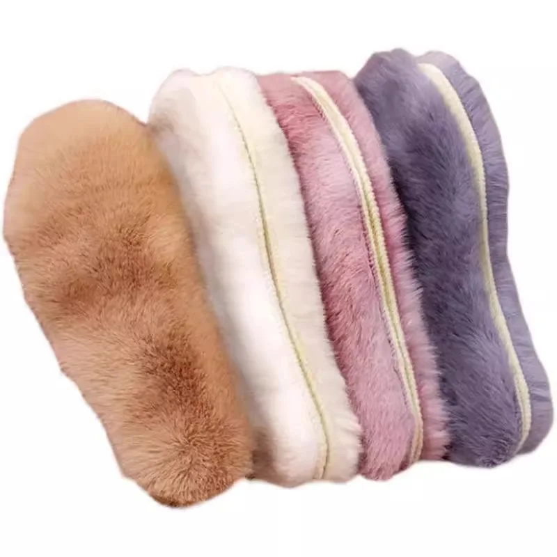 Unisex Winter Warm Plush Imitation Rabbit Fur Shoe Insoles Soft Thick Comfortable Footbeds for Men And Women Plush Shoe Inserts