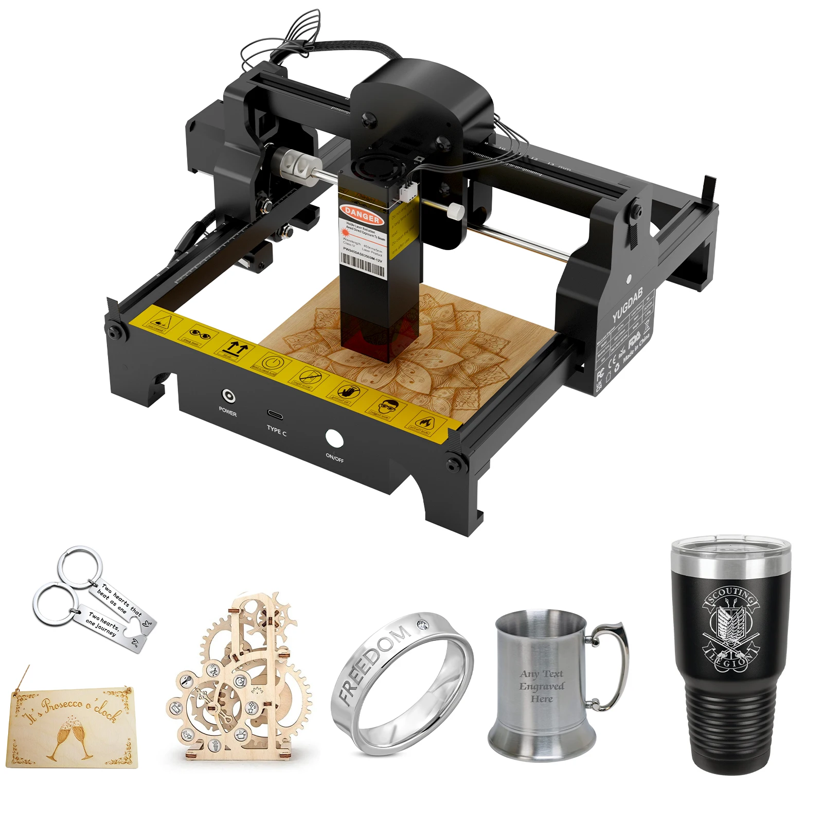 Mini Diode Laser Engraving Machine Pulsed Operation for Home Use Easy to Operate Leather Wood Metal Supports AI DXF/PLT Formats