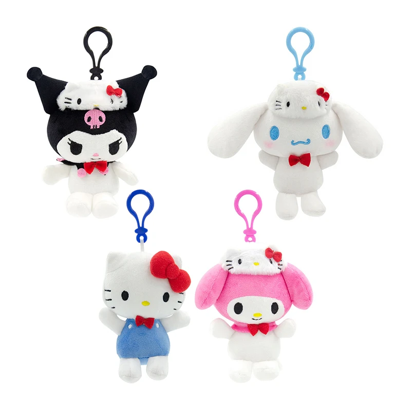 

Sanrio KT Hat Series маленький кулон аниме плюшевый 13 см Kuromi Cinnamoroll My Melody модный бутик куклы плюшевые куклы подарок на день рождения
