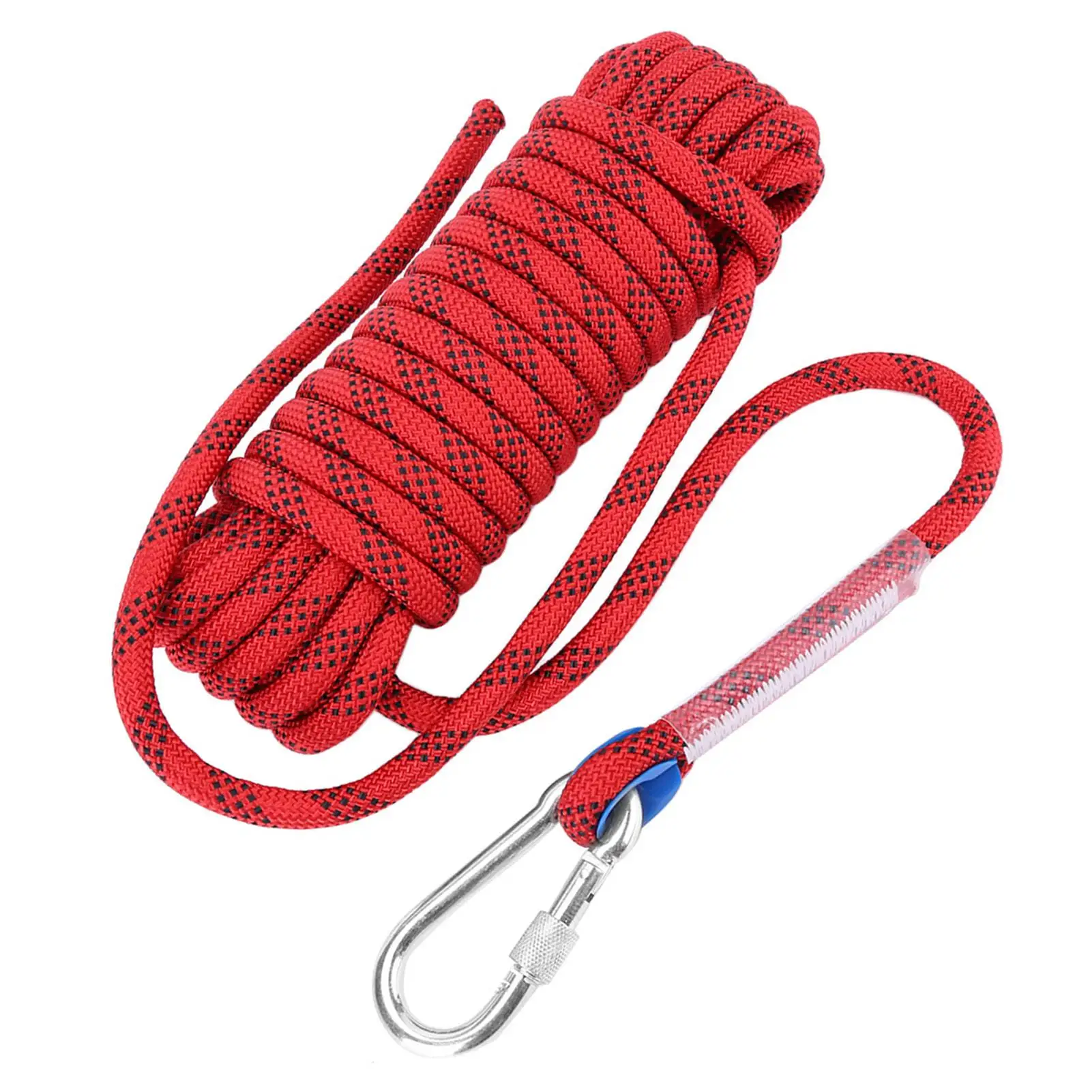 Durable Climbing Rope with Carabiner Buckle Lock - Outdoor Rock Climbing Survival Kit - Hiking Accessory - 10/20M Cord