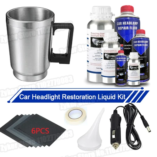 Kit de restauración de esmalte de faros de coche, herramienta de cuidado de faros automotrices de 12V, restauración de faros, líquidos de reparación de hielo azul