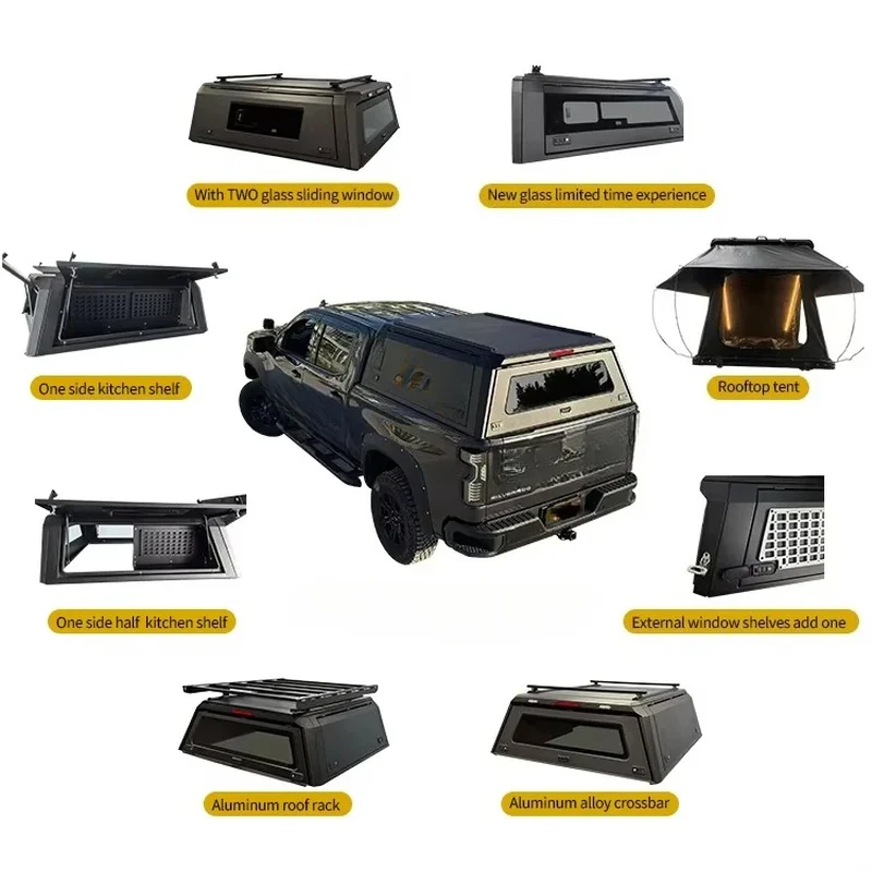Retractable & Electric 4X4 Pickup Truck Bed Canopy Topper Steel Aluminum Hardtop For Colorado 6FT Camper Cover