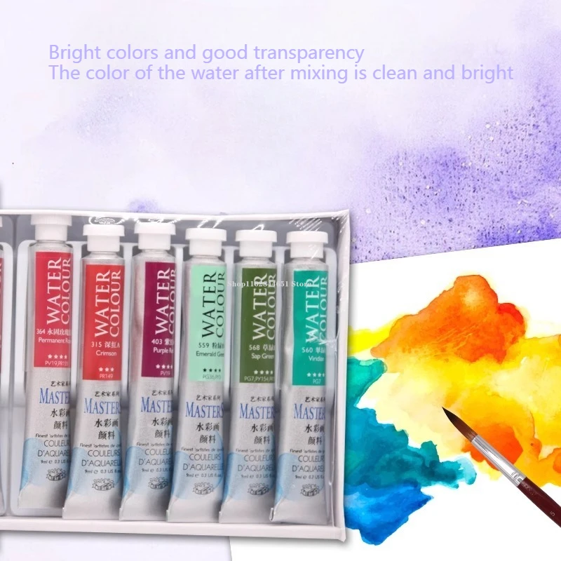

12/18/24 Colors Watercolor Paint Pearlescent Set/Students Beginner Hand-drawn Art Lovers' Supplies Pigment Aluminum Tube 9ml