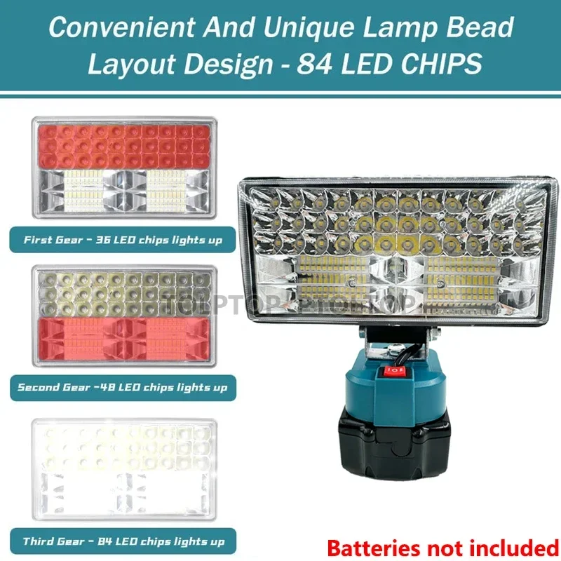 Portable Cordless flashlight 3/5/8 Inch for Makita18V BL1430BL1830 Li-ion Battery LED Work Light camping lamp emergency lighting