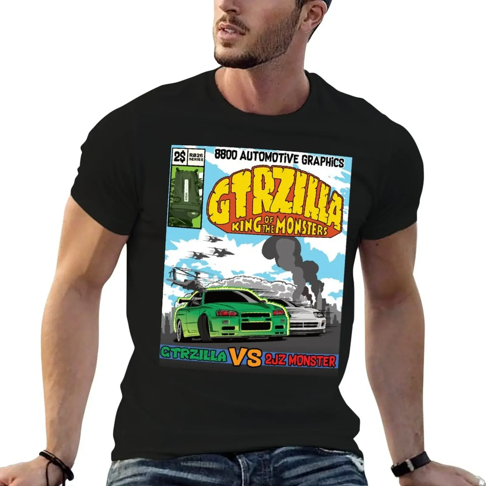 

GTRZILLA R34 (2 of 2 VERSION) T-Shirt quick-drying tees affliction shirts sublime black t-shirts for men