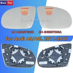 For Audi A8 A8L 2011 2012 2013 2014 2015 2016 2017 Side Heated Wing Mirror Glass/Rearview Mirror Lens 4H0857535B 4H0857536A