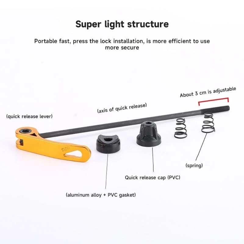 

2 Pcs Bike Quick Release Lever Road Bike Wheel Hub Skewers Bicycles Repair Tool