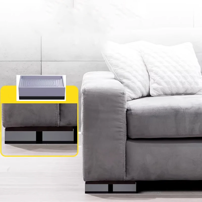 4Pcs Square Furniture Feet Leg  Heightening Pad Black/Brown/White/Grey Table Chair Desk Sofa Riser Floor Protector Elevator