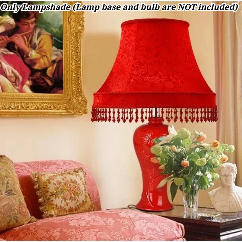 European Fringe Lampshades Fabric Bead Light Shade Lamp Cover for Floor Table Lamps Pendant Living Room Decor Lamp Shades