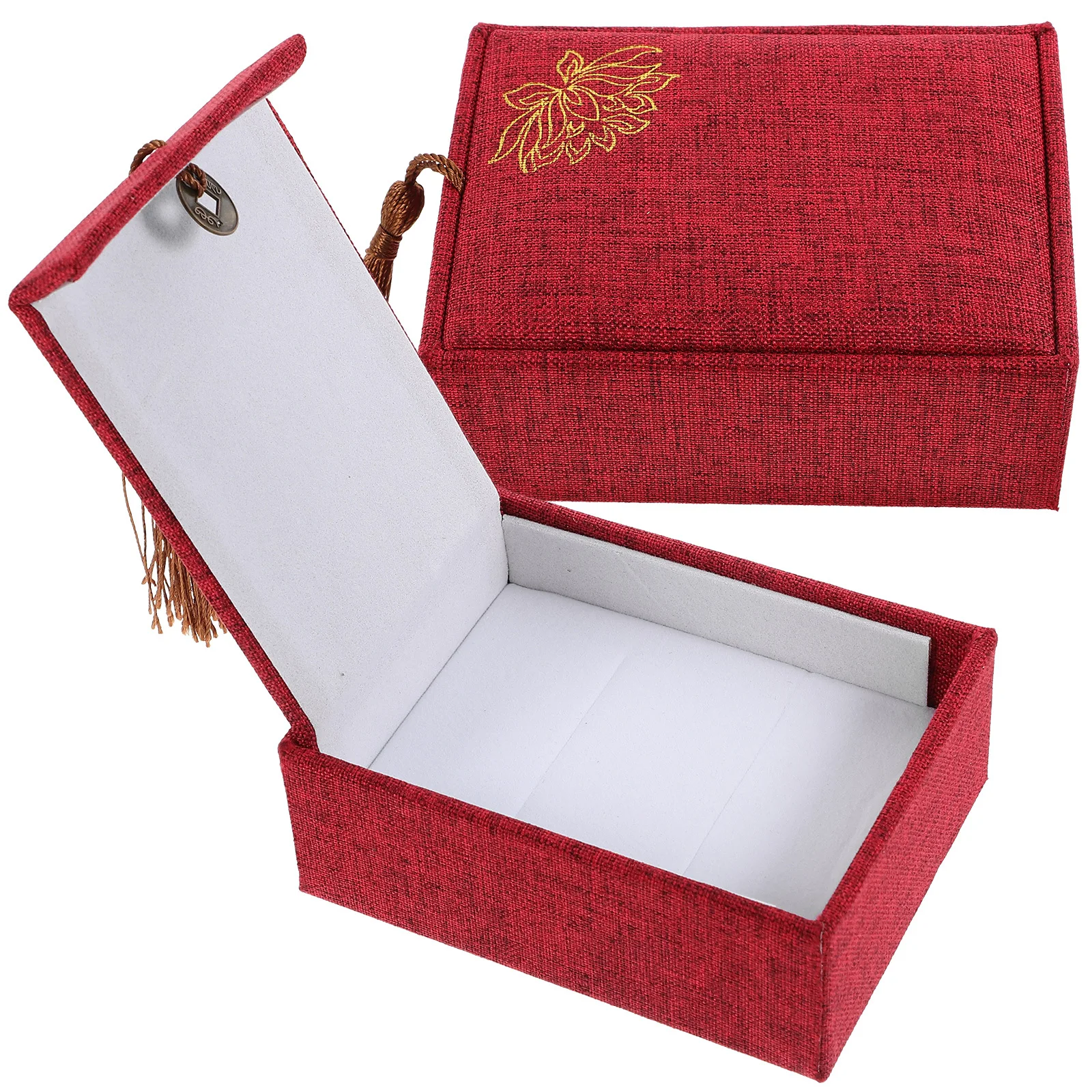 

2 Pcs Bracket Nail Box Instrument Plectrum Case Fabric Embroidery Guzheng Holder