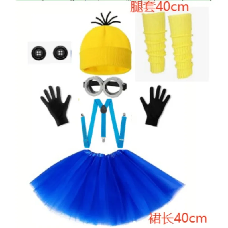 Funny Halloween Disfraz Minions Party Costume Accessories Adult Men Women Cosplay Party Set Hat Eyes Gloves Set for Parties