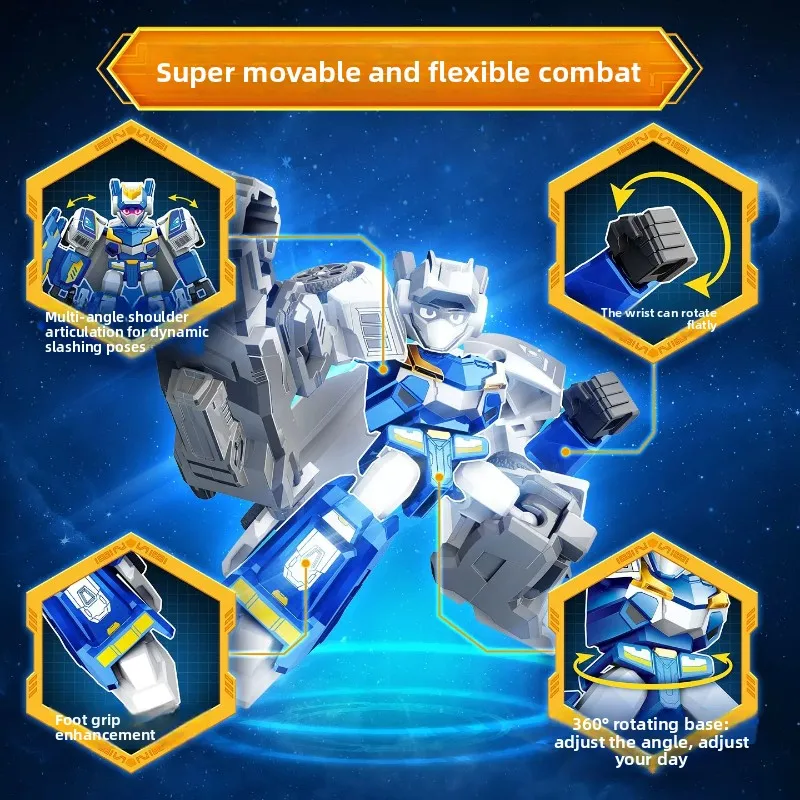 SEMBO BLOCK Metal Card Bot 2 Assemble Building Block Figure Blue