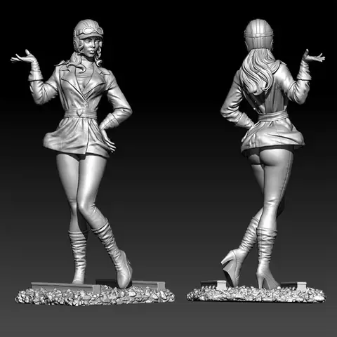1/24  1/18  Resin Model Kit Female Racing Driver Figurine Unpainted Painted No Color 1453