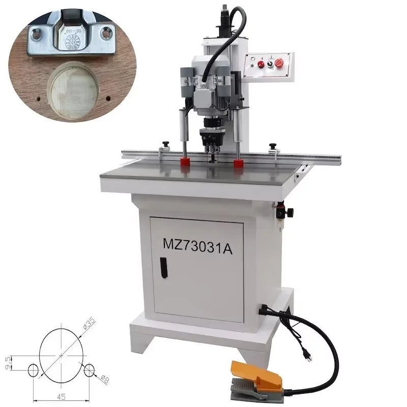 220V pneumatic hinge boring and insertion machine, wooden hinge punching machine 35mm 8mm 1500W