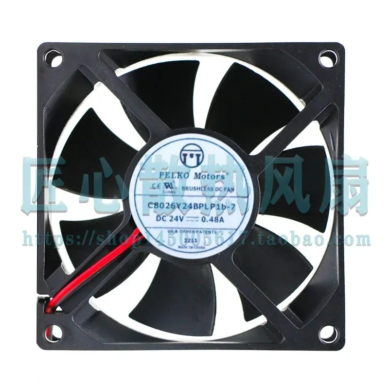 Original PELKOMOTORS C8026Y24BPLP1B-7 8 cm 8025 DC 24 V Inverter Fan for PELKOMOTORS