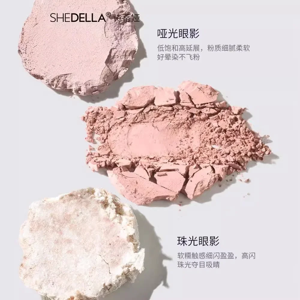 Image 3: Shedella Multi-Fun Series 4 couleurs Moon Shadow Disc Fard à paupières rose fumé mat