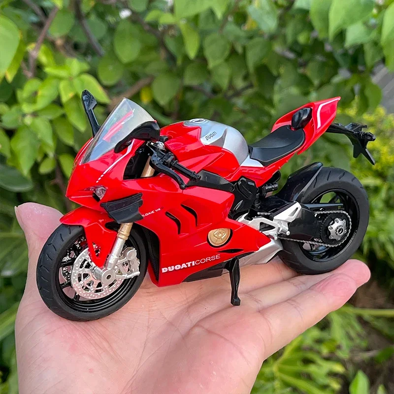 1:12 DUCATI V4S Panigale Alloy Diecast Motorcycle Toy Car Model Metal car Body Sound Light Birthday Christmas Gift Children M17