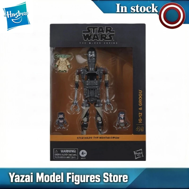 Original Hasbro Star Wars The Black Series The Mandalorian IG-12 & GROGU Action Figure Model Birthday Gifts view 2