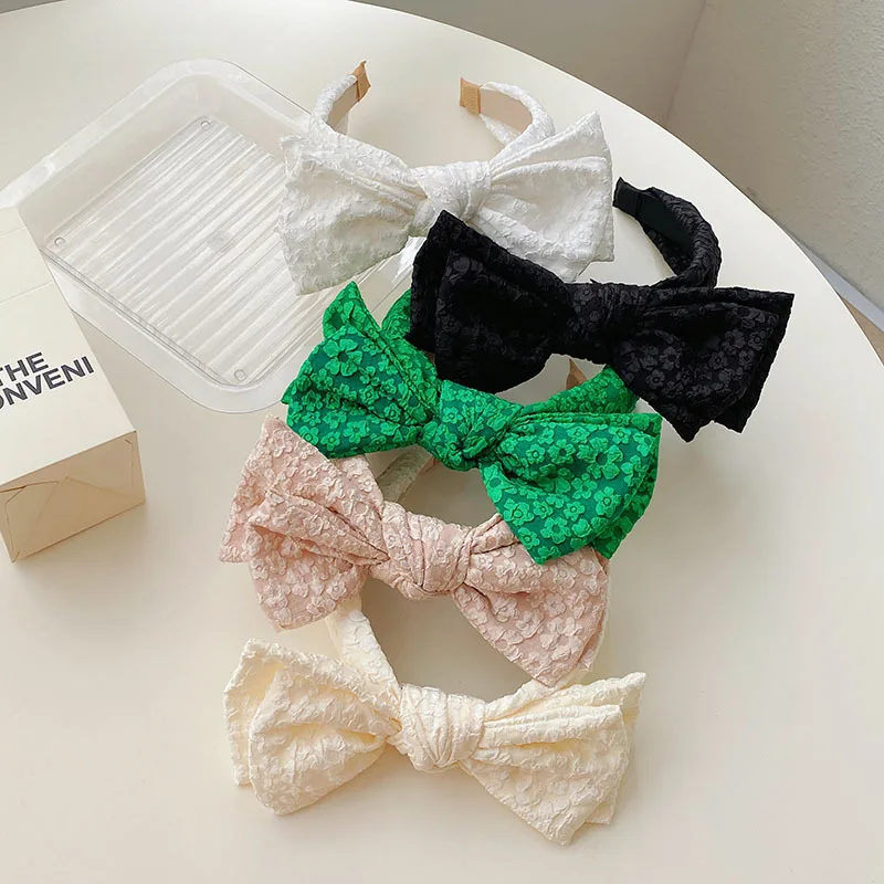 3-D Flowers Bow Headband for Women New Hair Ornament Big and Double Bows Knotted Hairband Solid Wholesale Hair Acccessories