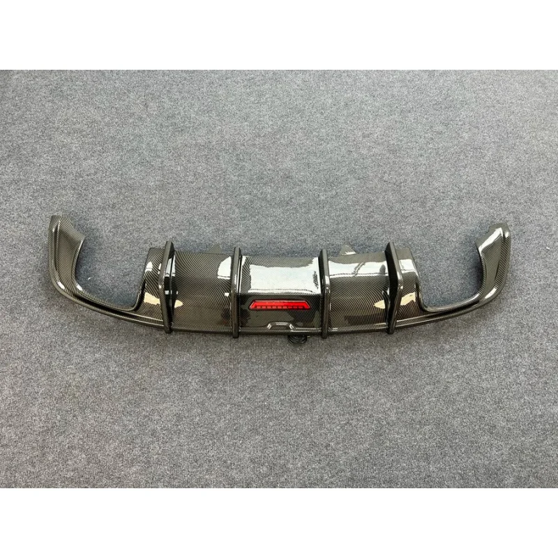 High Quality Carbon Fiber Texture Glossy Black RS5 Style Rear Diffuser Splitter Lip Racing Exterior Modification Accessories Fit