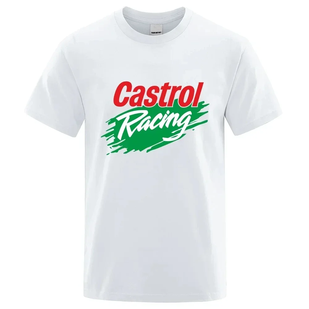 cotton T-shirt, vintage racing clothing, extra large clothing,   men Castrol motorcycle T shirt,  harajuku  graphic t shirts