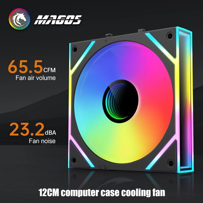 Infinity Mirror Uni fan 3 in 1 Kit, ARGB Light Effect Forword/Reverse Blade, PC Gamer Cabinet Water Cooling Silent Mute Radiator