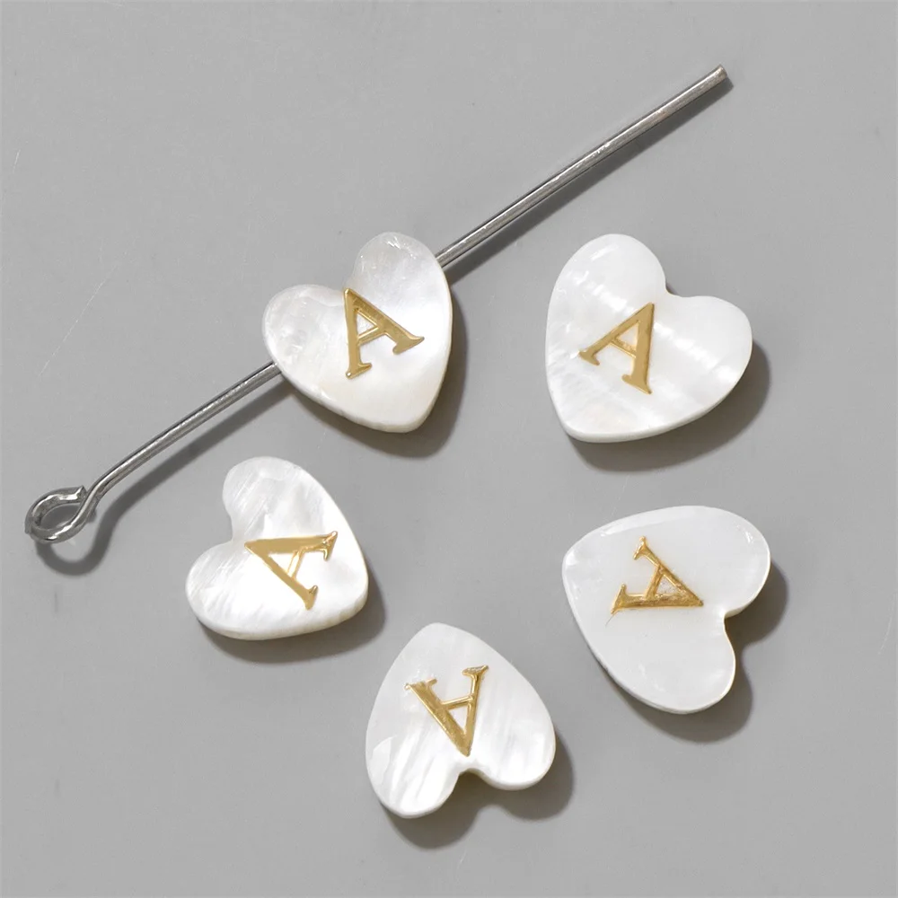 2pcs Natural Mother-of-pearl Alphabet Beads White 26 Capital Letter Charm For  DIY Jewelry Making Necklace Bracelet Accessories