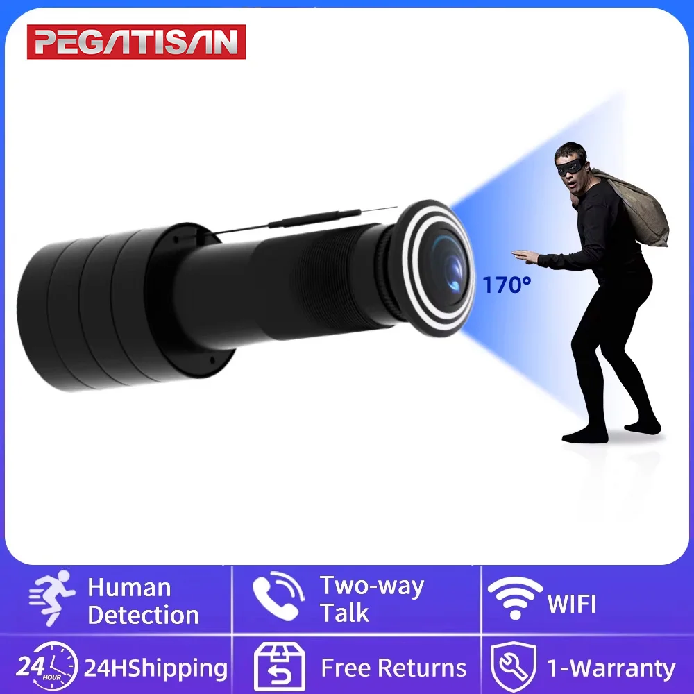 3MP Wifi Camera Tuya Smart Video Peephole Camera Motion Detection Door Viewer Video-eye Wireless Two-way Audio Home Security Cam