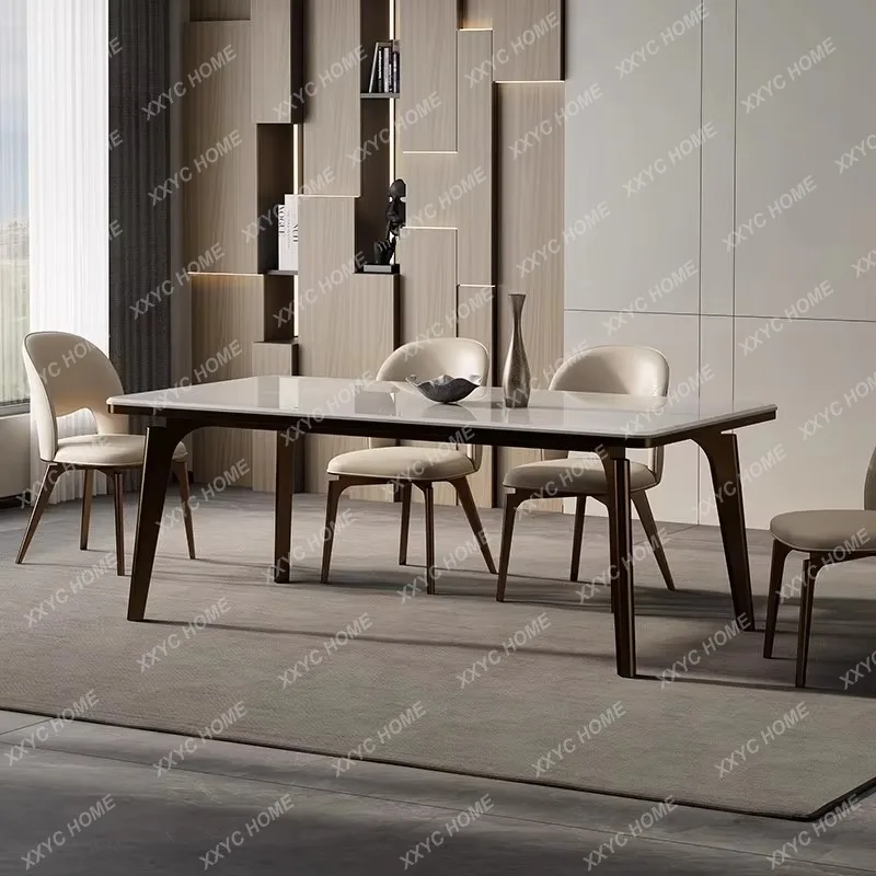 

Прямоугольный обеденный стол класса люкс из натурального мрамора.