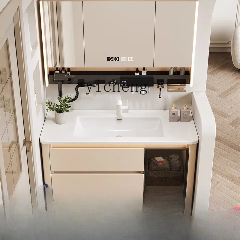 A2-5   bathroom cinet multi-layer solid wood washbasin cinet ceramic integrated basin toilet washbasin