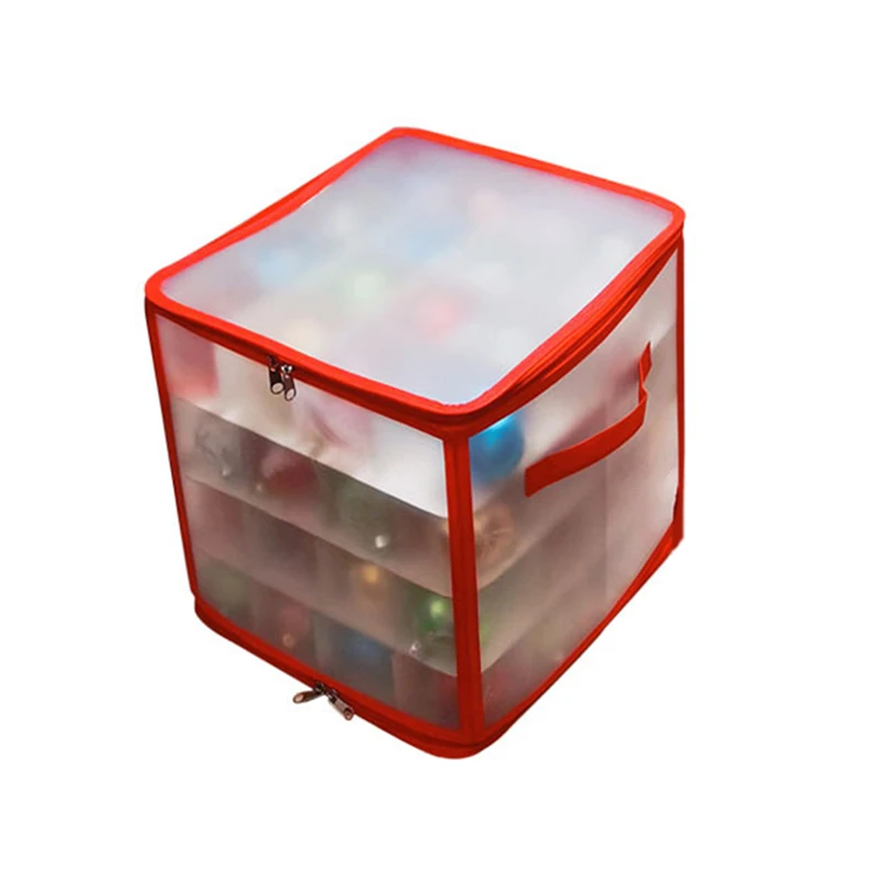 64‑Grid Christmas Bauble Storage Box With Lid, Sorting Container For Xmas Ball Decoration