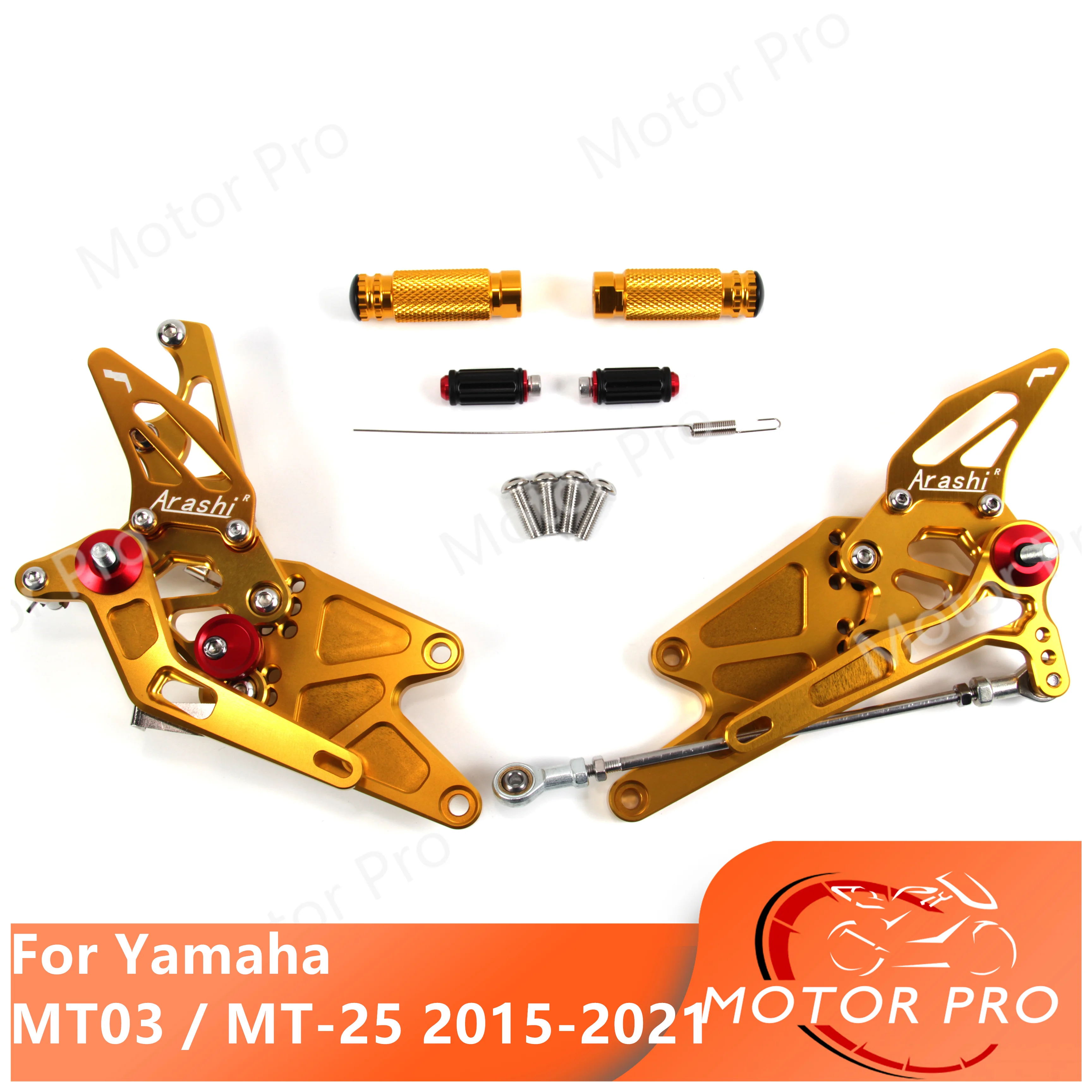 For Yamaha MT-03 MT-25 2015 - 2021 CNC Motorycle Adjustable Rearset Pedal Foot Peg Footrests MT25 MT 03 2016 2017 2018 2019 2020