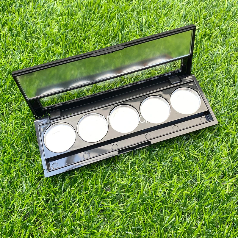 5 Grid Empty Eyeshadow Case Palette Pans Eyeshadow Palette Eye Makeup Storage Dish DIY Eye Shadow Tool Custom Logo