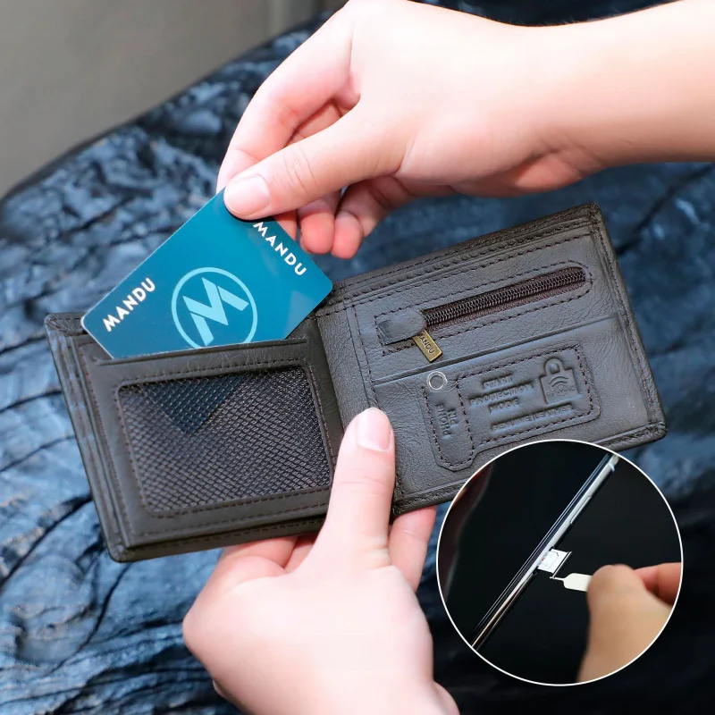 Premium Genuine Leather wallet for men Business slim RFID blocking multi-card holder dollar bill organizer