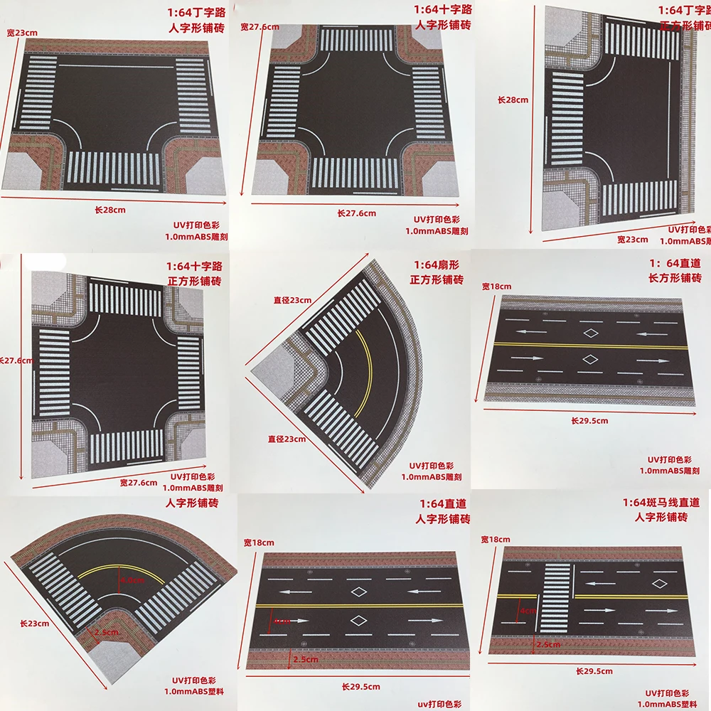 W skali 1:64 miniaturowy Model uliczny z żywicy do tworzenia miejskich materiałów do sceniczne układ drogowych zestawy dioramy 1 szt