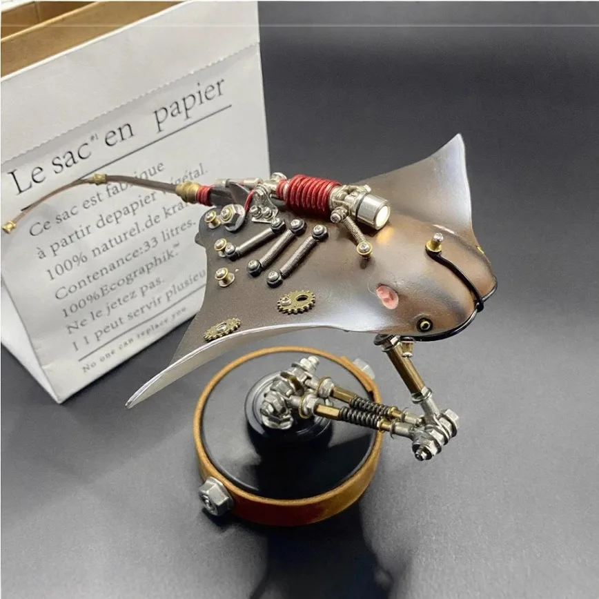Creative Mechanical Stingray Fish-Shaped Metal Model 3d Stereoscopic Handmade Assembly Animals Model For Adults Fun Puzzle Gift