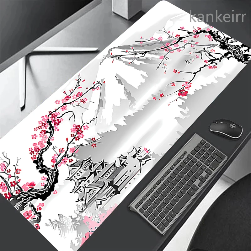 Sakura Scenery Mouse Pad Large Anti-Slip Rubber Gaming MousePad Durable Desk Pad Thick Seam Edge Suitable for Office and Gaming