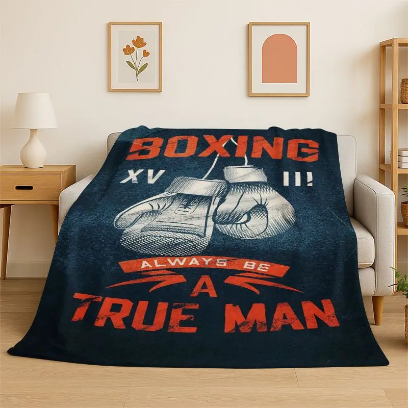 Creativity Fight Boxing Gloves Boxer Flannel Blanket Soft Throw Blanket for Bedroom Living Room Bed Travel Camping Picnic Nap