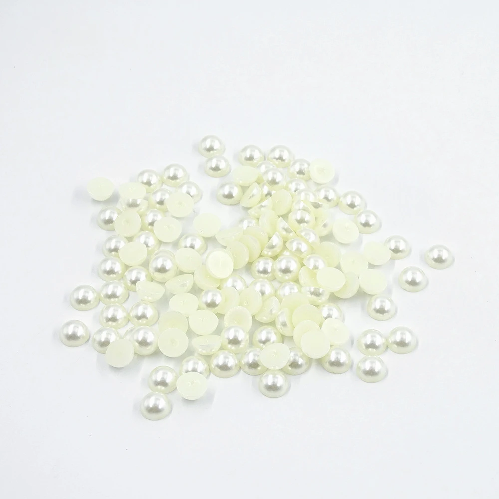 All Size Color Imitation Pearl ABS Plastic Half Round Pearls Loose Bead For Nail Art DIY Craft Garment