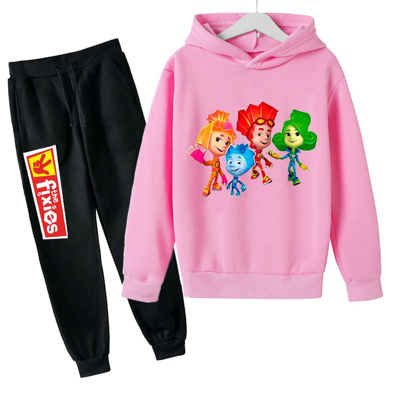 Spring Autumn The Fixies Children's Hoodie Pants Suit 2pcs Set Outfits Girl Boys Clothing Casual Fashion Kids Sports Tracksuit