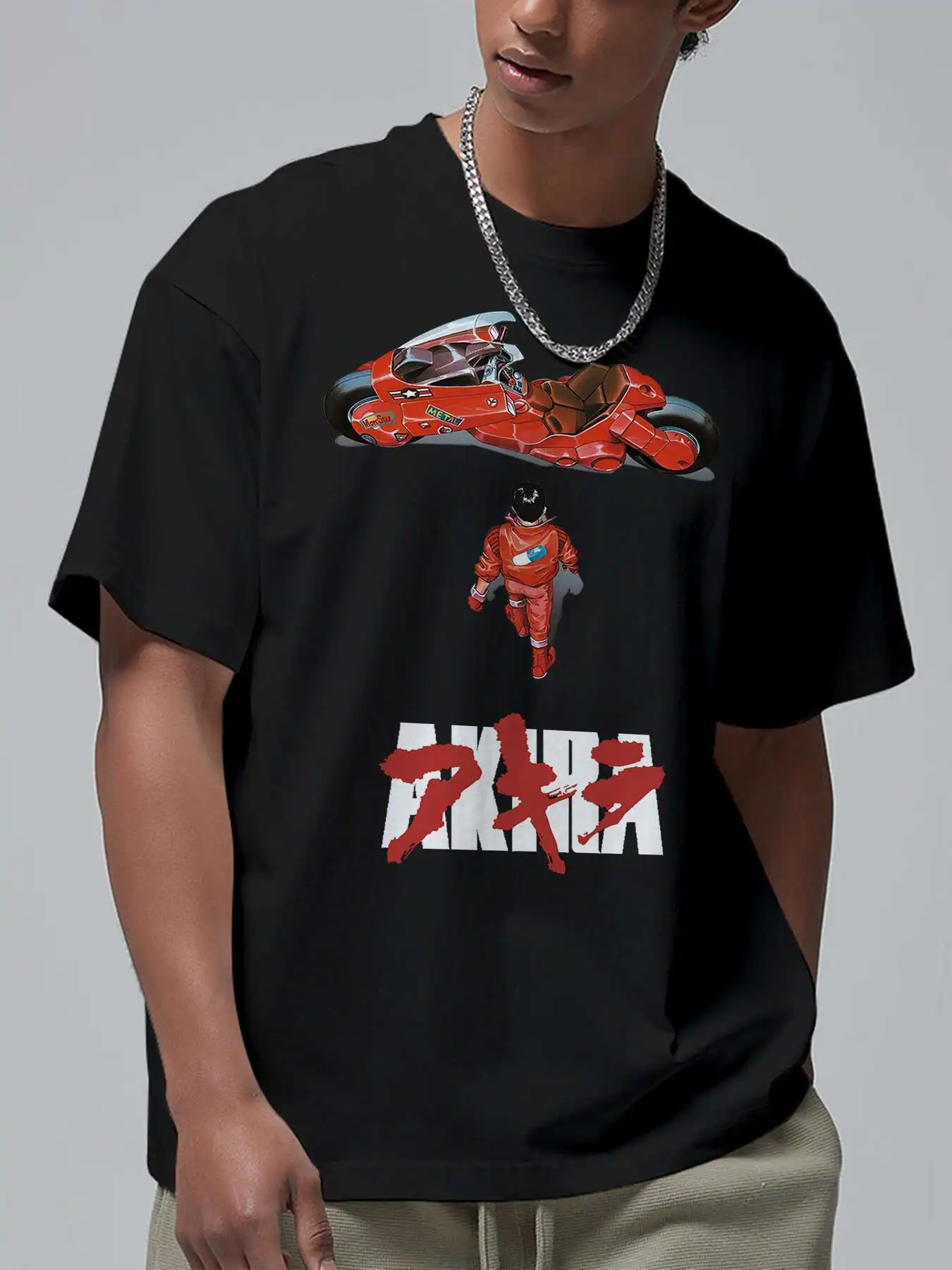 

Akira Motorcycle Y2K T-Shirt - 100% Cotton, Men's Streetwear/Christmas Tee