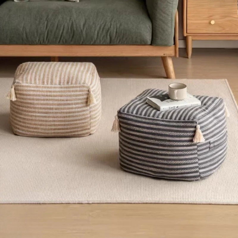 

Мягкий тканевый пуф-оттоманка для гостиной, многофункциональная скамья для обуви, сиденье для спальни, балкона, эркера