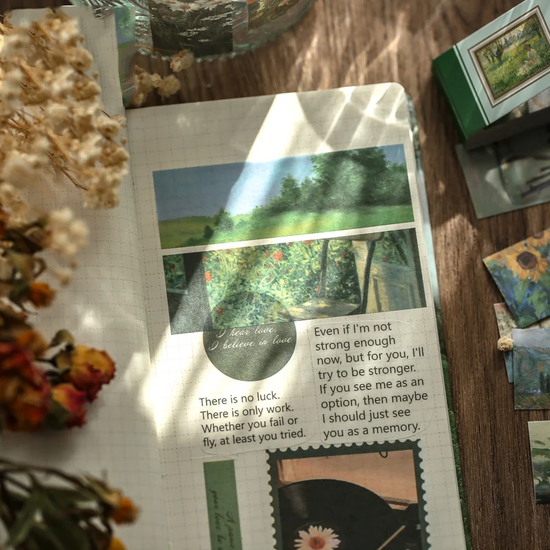 Mr. Paper 4 Styles50Sheets/bag Retro Creative Adzuki Bean Book Beautiful Starry Sky Character Forest Decoration Collage Memo Pad