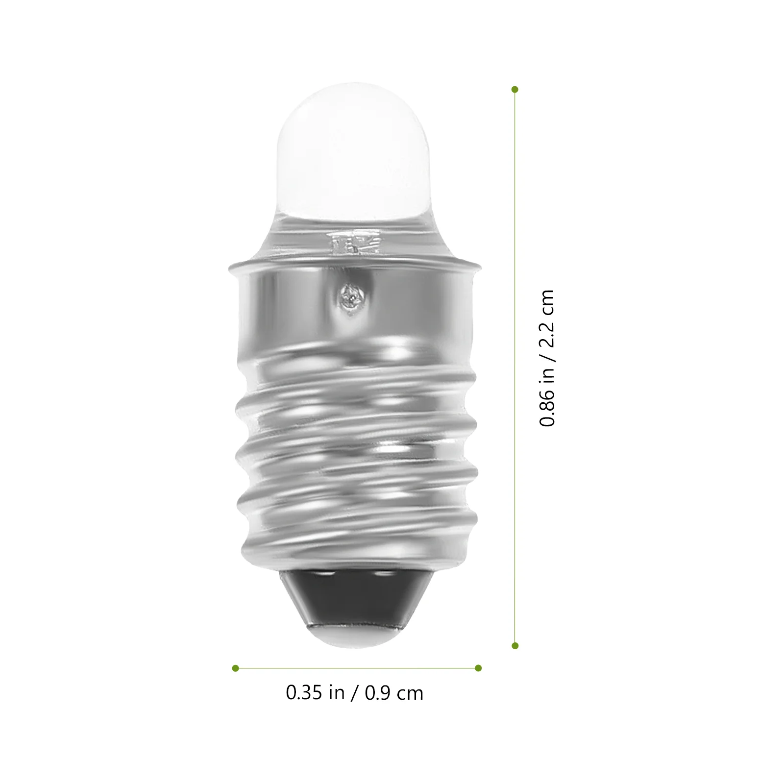 2 Pcs LED Flashlight Bulbs 3v Mini E10 Round Metal Small Light Bulbs for Torch Easy Install Replace Damaged Stable High