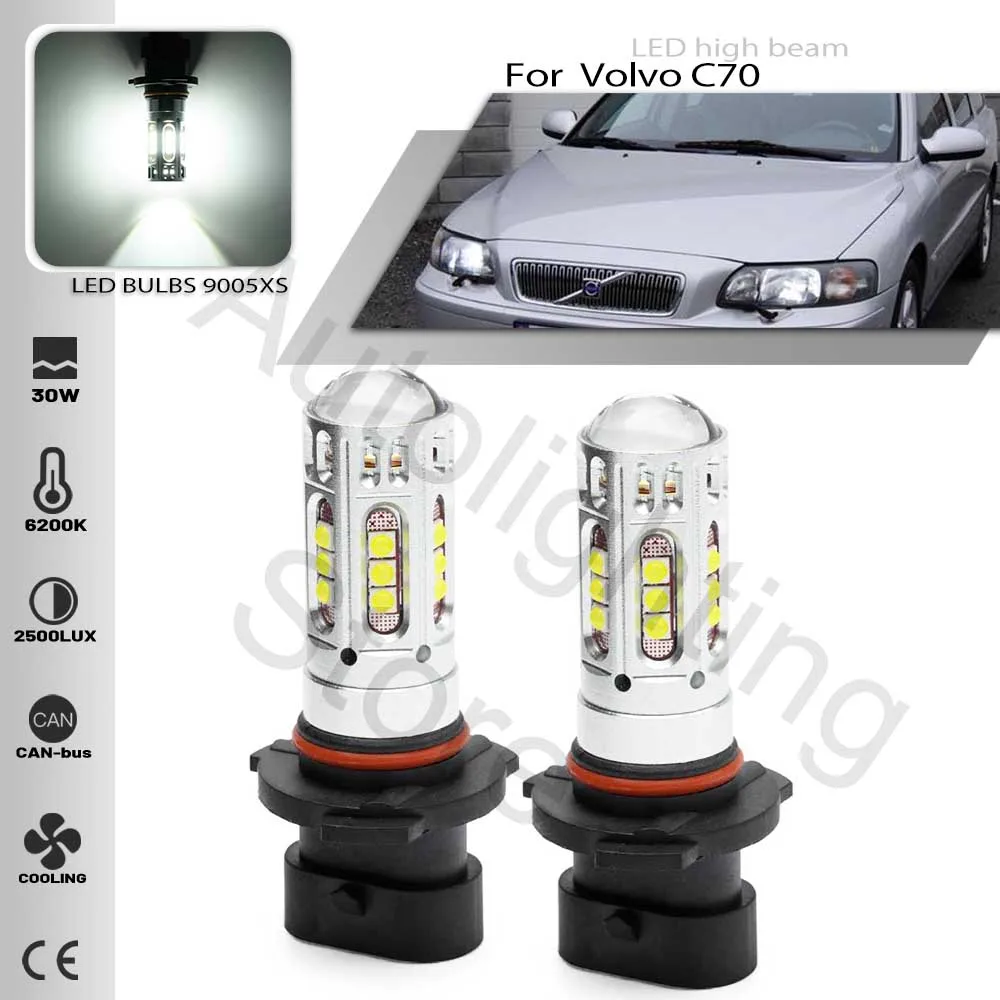 

2pcs LED headlight Lamp bulb 9005XS For Volvo V70 II 2000-2001 XC C70 2003 2004 2005 S60 Jeep Grand Cherokee high beam Canbus
