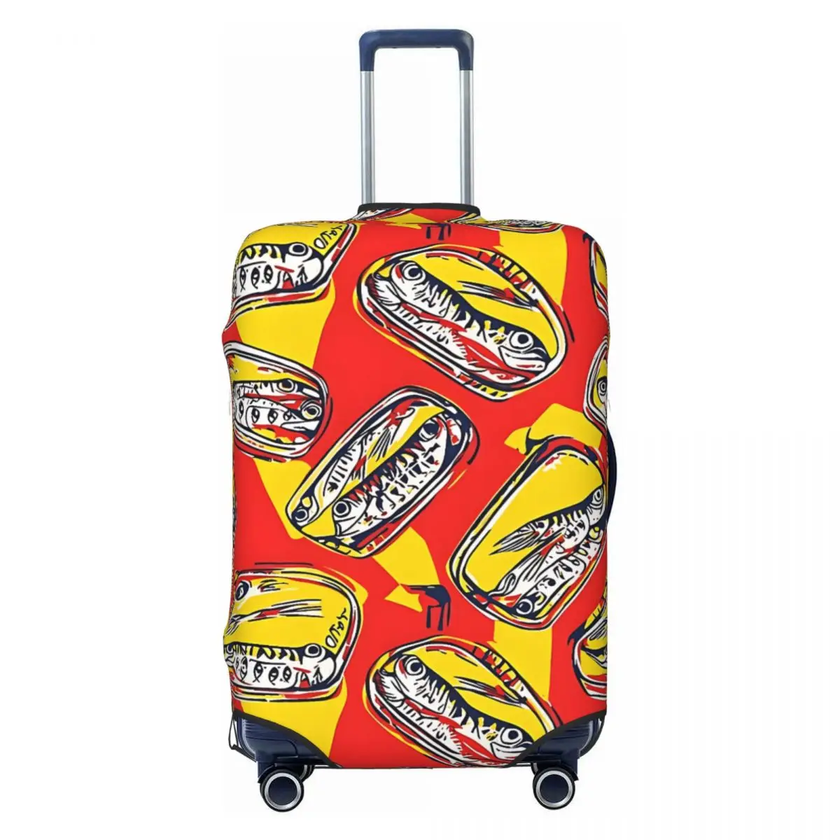 

Vibrant Retro Sardines Suitcase Cover Flight Strectch Luggage Case Travel Protection