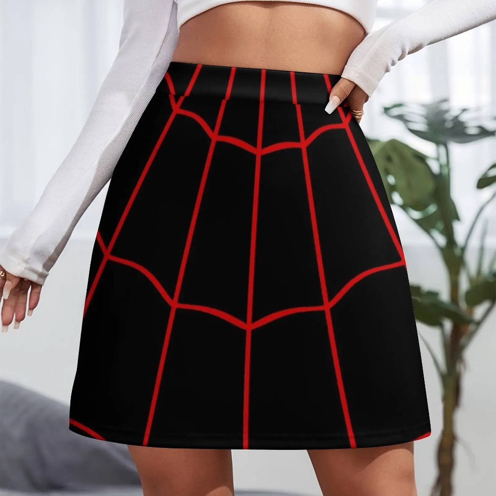 Spider Web - Red / Black Mini Skirt Summer dress Skort for women fairy grunge new in clothes Mini Skirt