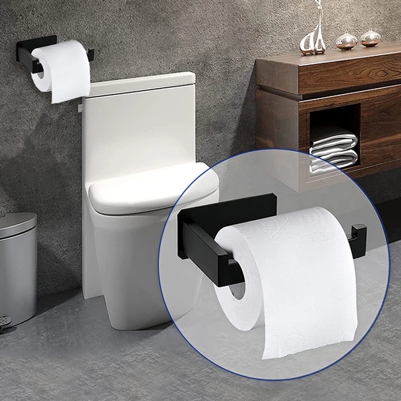 

No Drilling Toilet Paper Holder 304 Stainless Steel Self Adhesive Wall Mounted Tissue Towel Roll Dispenser for Bathroom Kitchen