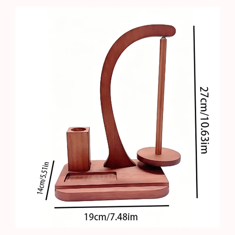 In Stock Wooden Rotating Yarn Holder Solid Wood Suspension Spinning Yarn Dispenser Desktop Knitting Thread Storage Rack for Croc view 6